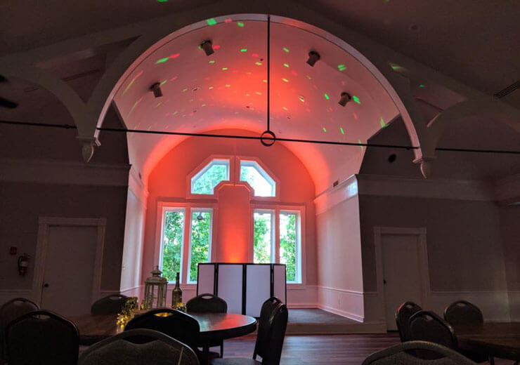 red light display on the main floor of The Rosewood Ballroom